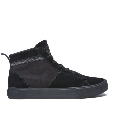 Supra Stacks Mid Mens High Tops Shoes Black UK 57GZK